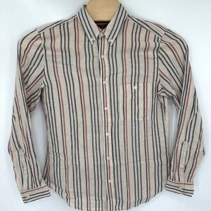 7 For all Man Kind Mens Long Sleeve Linen Blend Button Down M Striped Multicolor